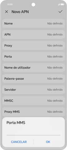 Introduza 80 e prima OK.