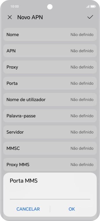 Introduza 80 e prima OK.