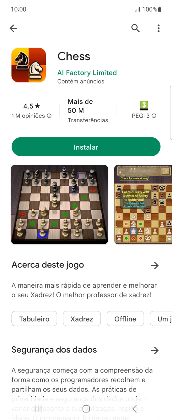 Prima Instalar e siga as indicações no ecrã para instalar a app.
