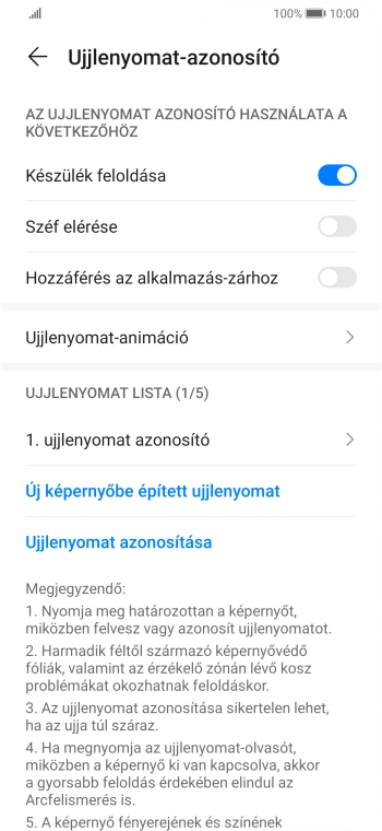 Kattints a kívánt beállítások melletti csúszkákra a funkciók be- vagy kikapcsolásához.