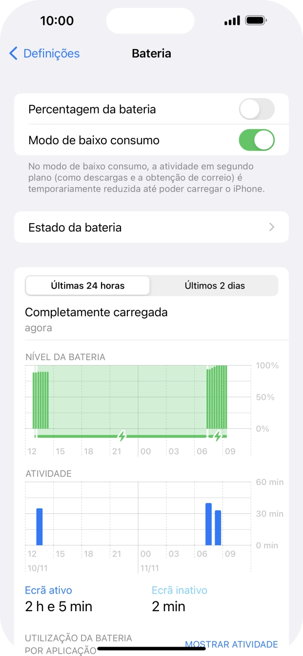 Para voltar ao ecrã inicial, deslize o dedo de baixo para cima a partir da base do ecrã.