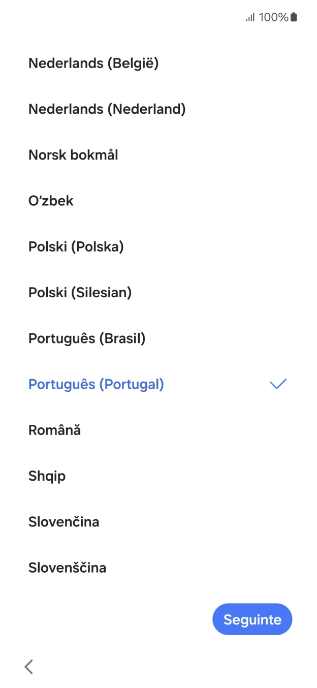 Prima o idioma pretendido.