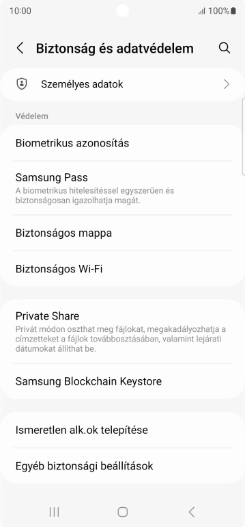 Válaszd az Egyéb biztonsági beállítások lehetőséget.