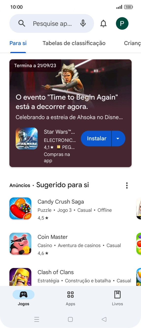 Prima a caixa de pesquisa.