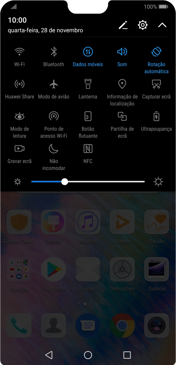 Prima Modo de avião para ativar ou desativar a função.