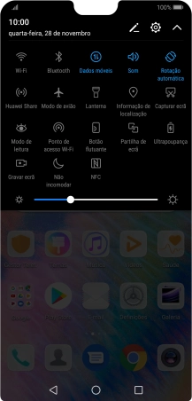 Prima Modo de avião para ativar ou desativar a função.