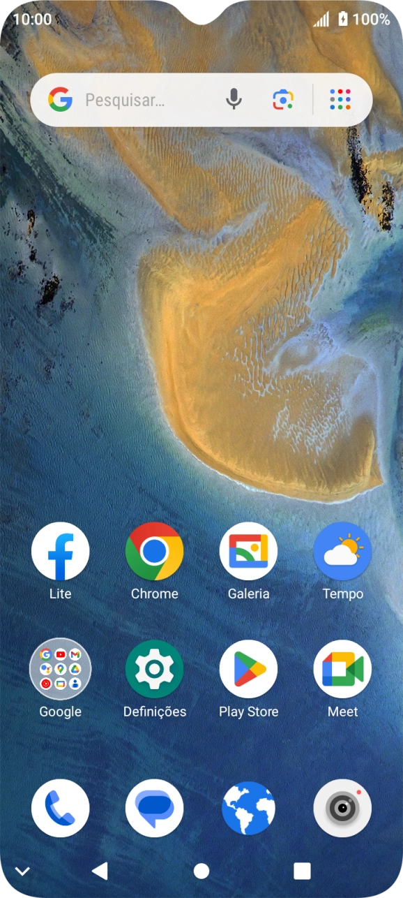 Prima o ícone de chamada.