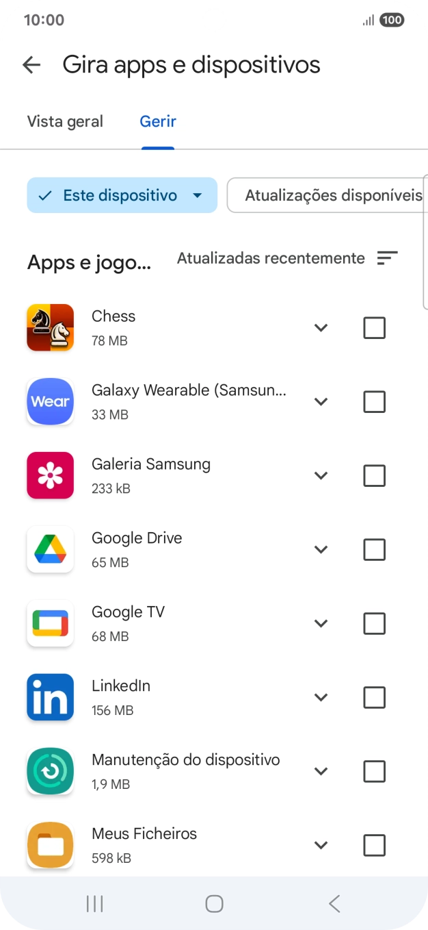 Prima a app pretendida.