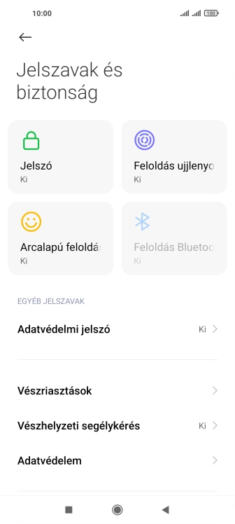 Válaszd az Adatvédelem lehetőséget.