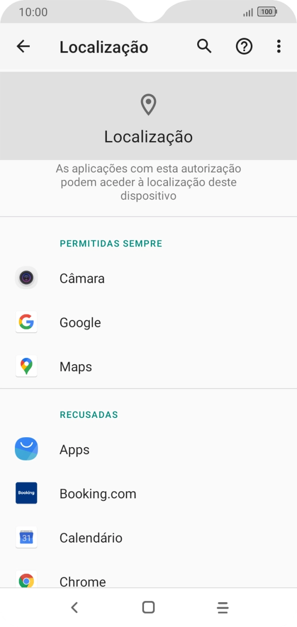 Prima a app pretendida.