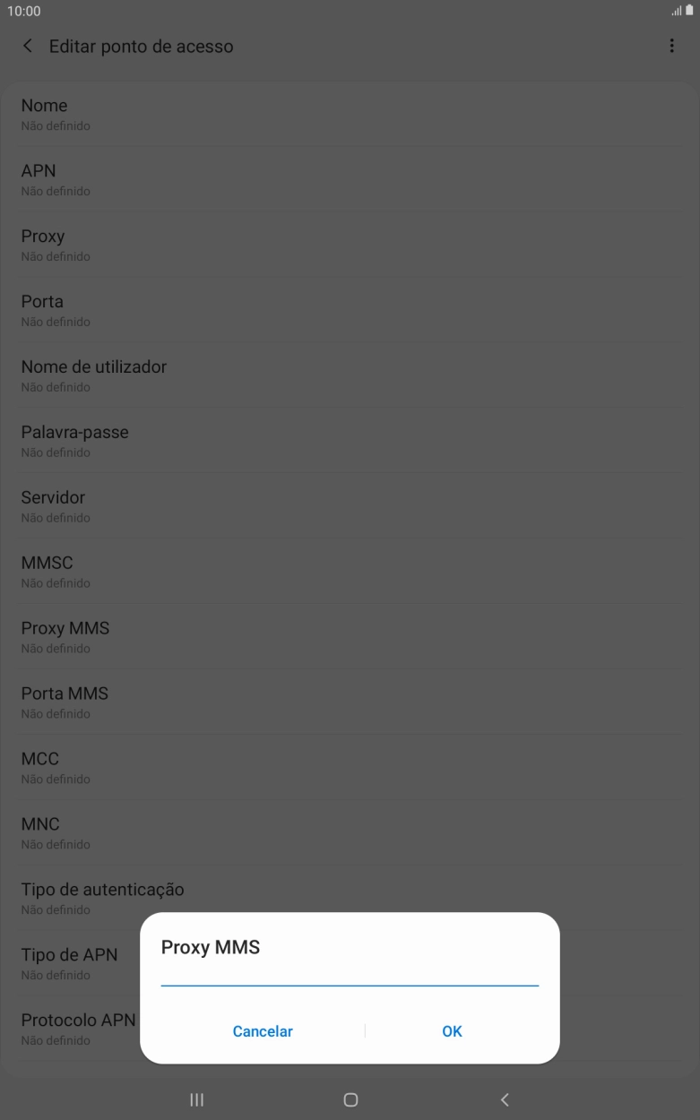 Introduza iproxy.vodafone.pt e prima OK.