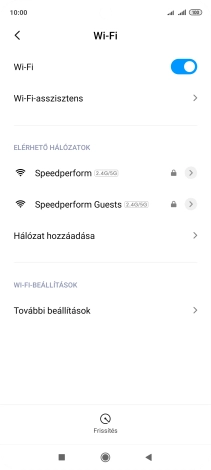 Válaszd ki a kívánt Wi-Fi hálózatot.