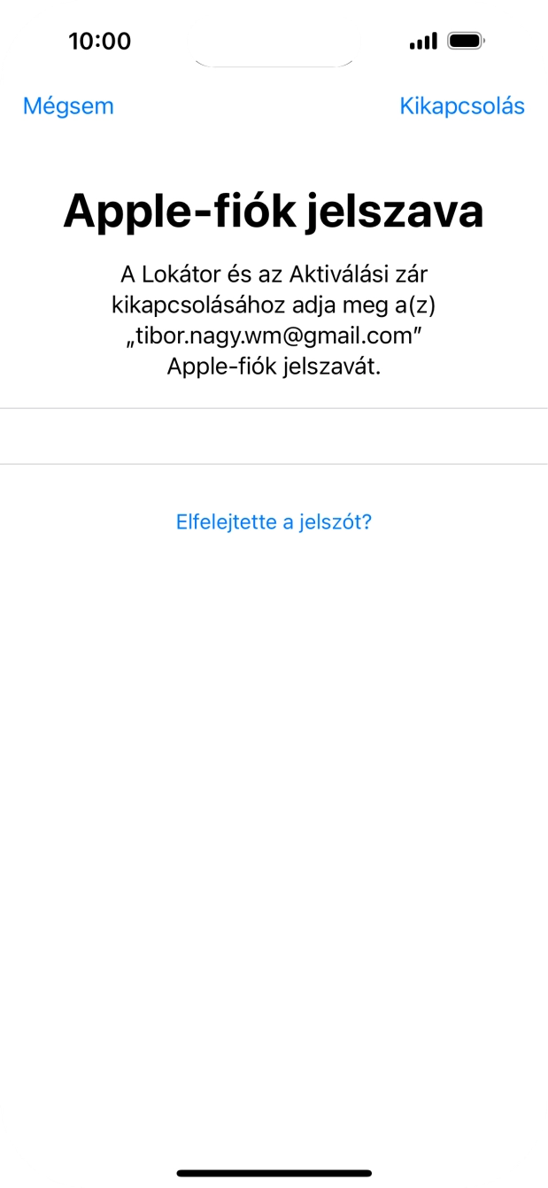 Írd be az Apple ID-dhoz tartózó jelszót, és válaszd a Kikapcsolás lehetőséget. Várj egy kicsit, amíg a telefon visszaállítja a gyári beállításokat. A telefon konfigurálásához és ahhoz, hogy üzemkész állapotba hozd, kövesd a képernyőn megjelenő utasításokat.