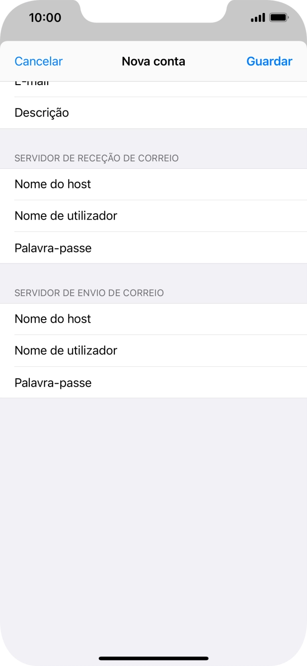 Prima Guardar. A sua conta de e-mail está agora configurada. Se pretender escolher definições adicionais para o servidor de receção e envio, siga os passos seguintes.