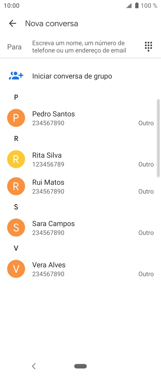 Prima o campo junto a 