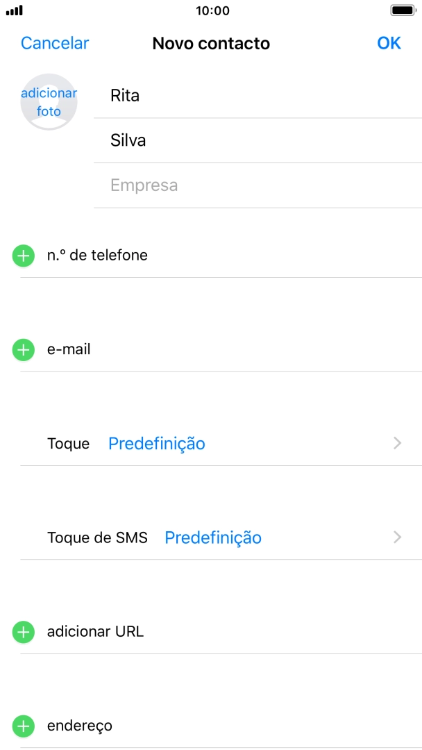 Prima n.º de telefone.