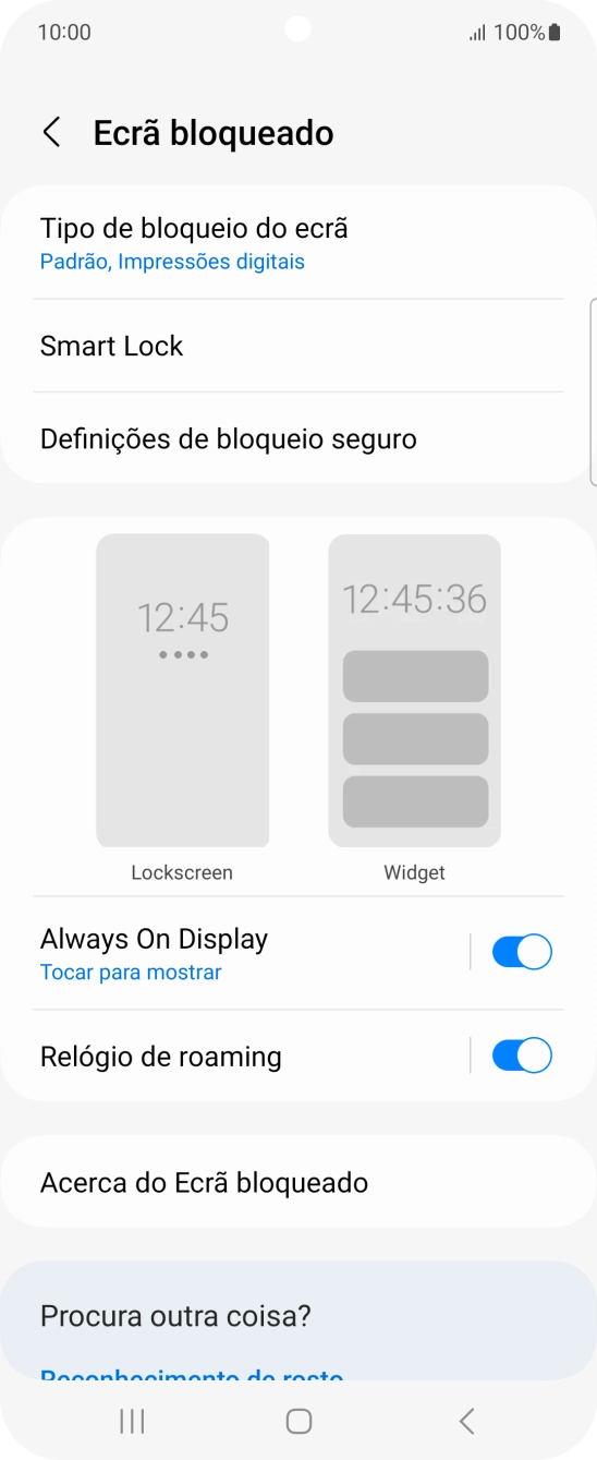 Prima Tipo de bloqueio do ecrã e introduza o código adicional de bloqueio do telefone que criou anteriormente.