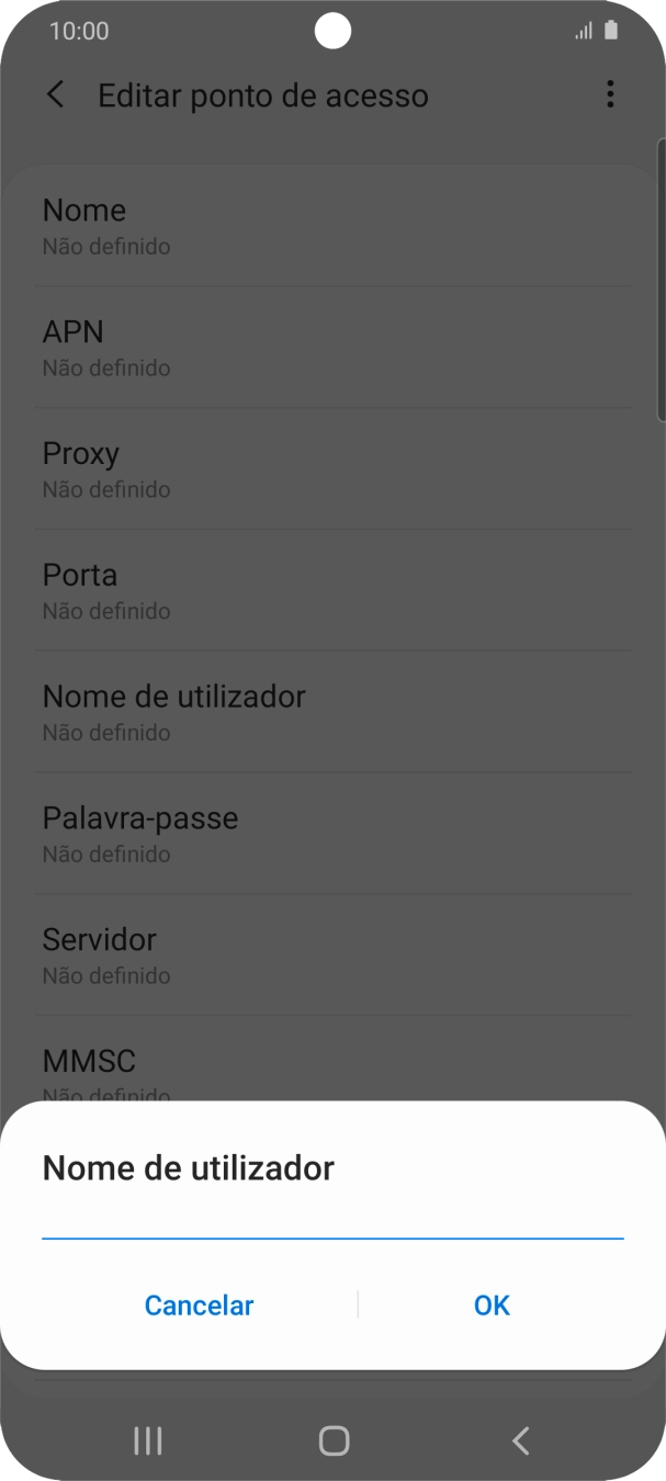 Introduza vodafone e prima OK.