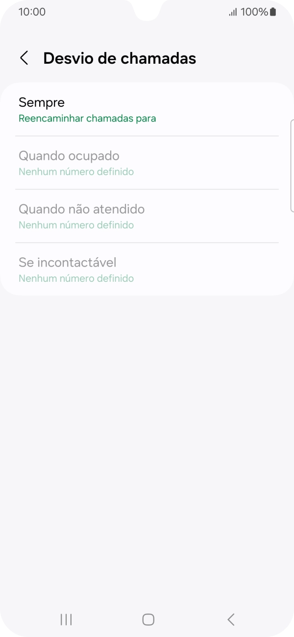 Prima o tipo de desvio pretendido.
