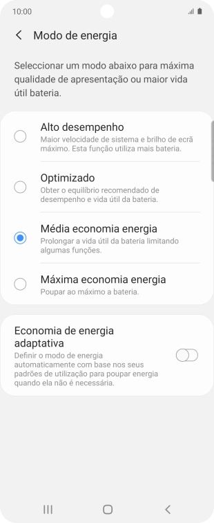 Prima a tecla de início para terminar e voltar ao ecrã inicial.