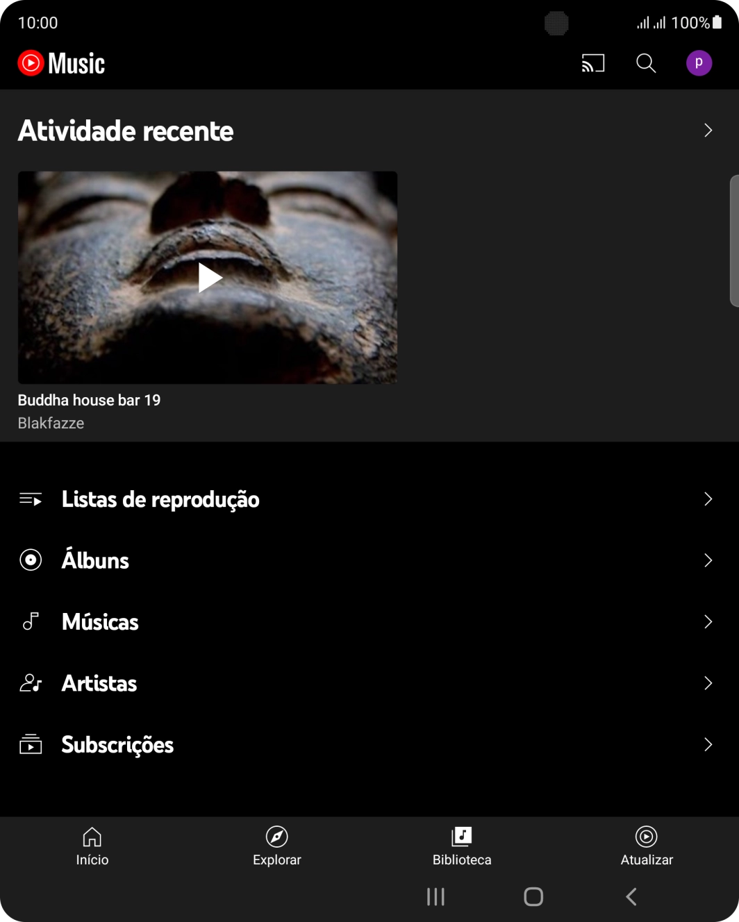 Prima a categoria pretendida e dirija-se ao ficheiro de música pretendido.