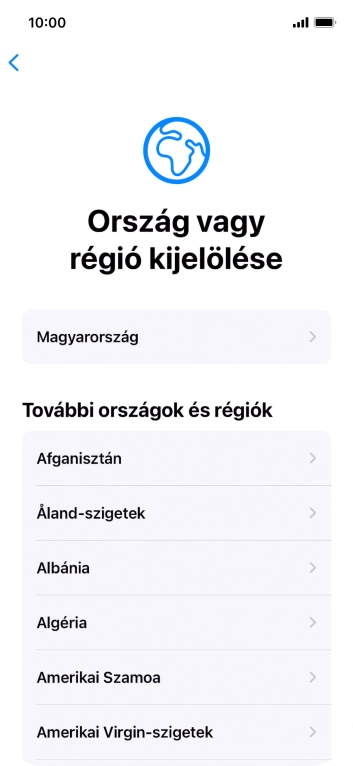 Válaszd ki a kívánt országot vagy régiót.