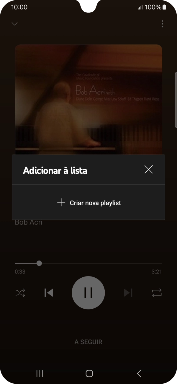 Prima Criar nova playlist.