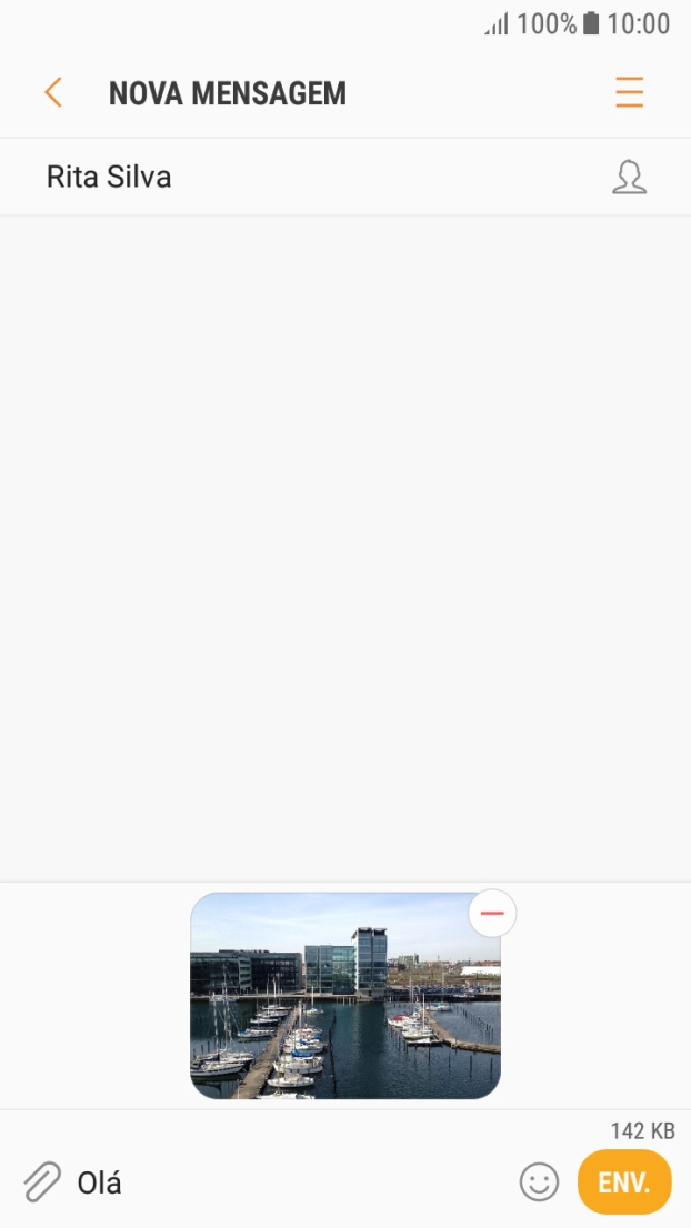 Prima ENV. quando terminar de escrever a sua mensagem multimédia.