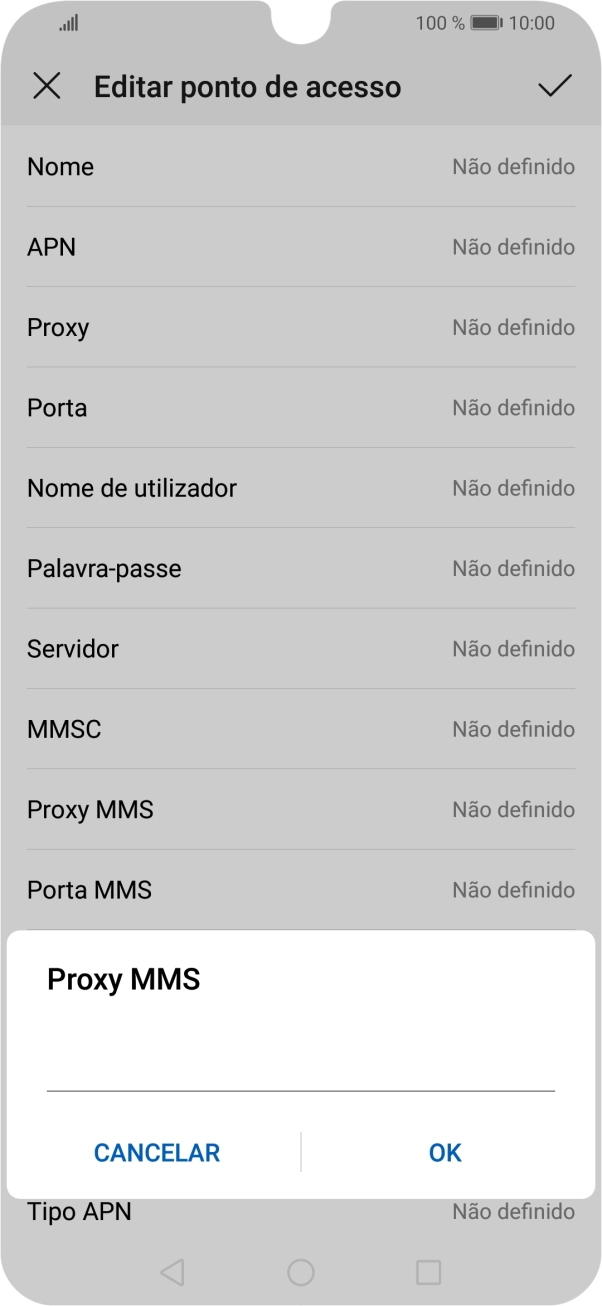 Introduza iproxy.vodafone.pt e prima OK.