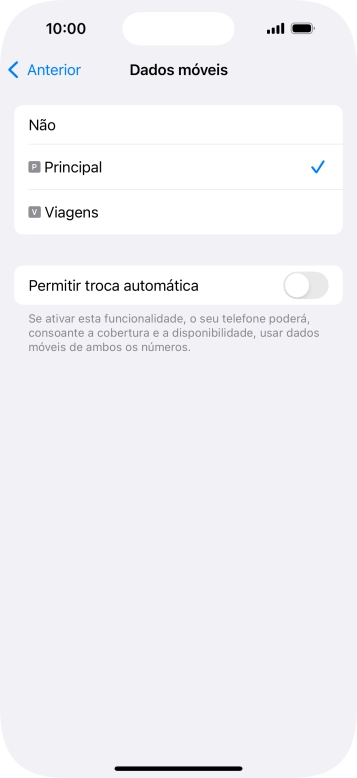 Prima o plano pretendido.