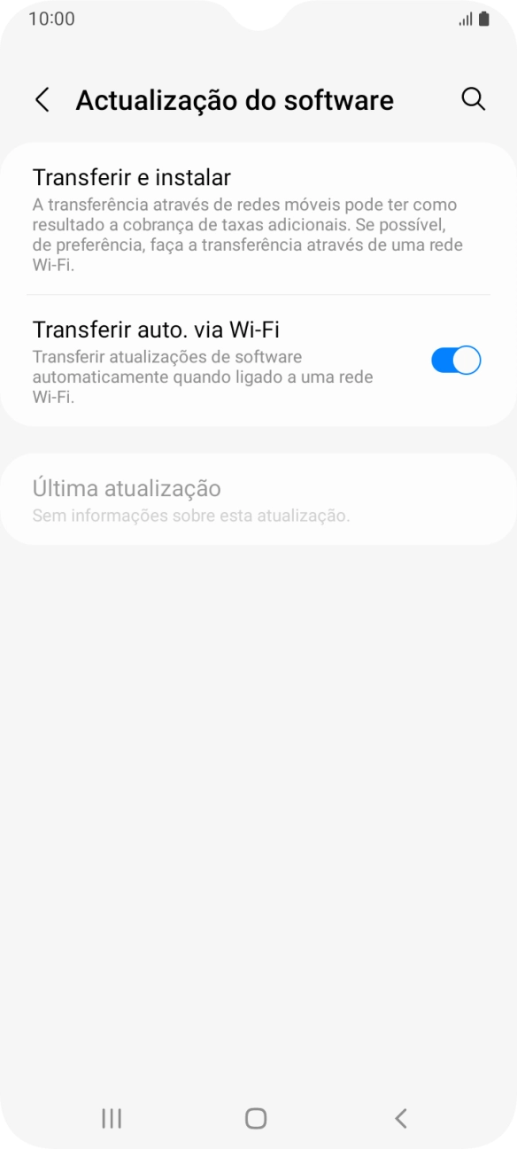 Prima Transferir e instalar. Se existir uma nova versão de software disponível, será agora indicado no ecrã. Siga as indicações no ecrã para atualizar o software do telefone.