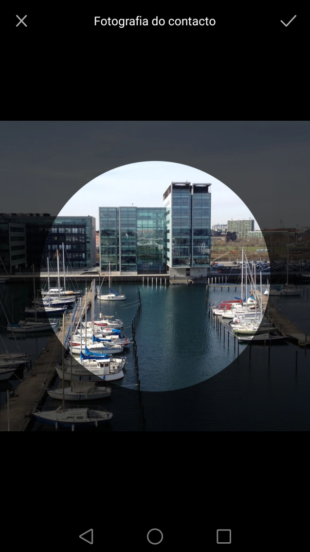 Arraste a moldura até à posição pretendida para escolher a secção desejada e prima o ícone para aceitar.