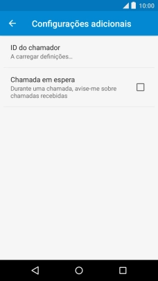 Prima Chamada em espera para ativar ou desativar a função.