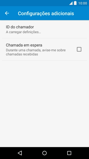 Prima Chamada em espera para ativar ou desativar a função.