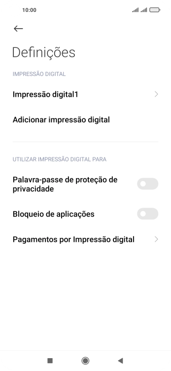 Prima os indicadores junto às definições pretendidas para as ativar ou desativar.