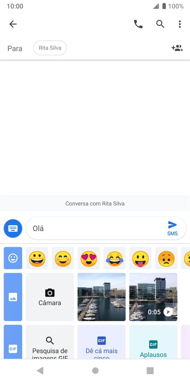 Prima o ícone de galeria.