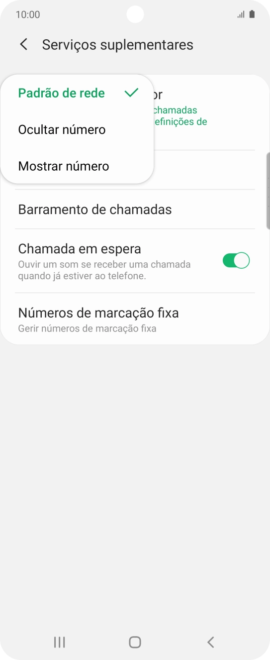 Prima Mostrar número para ativar a visualização do seu número.