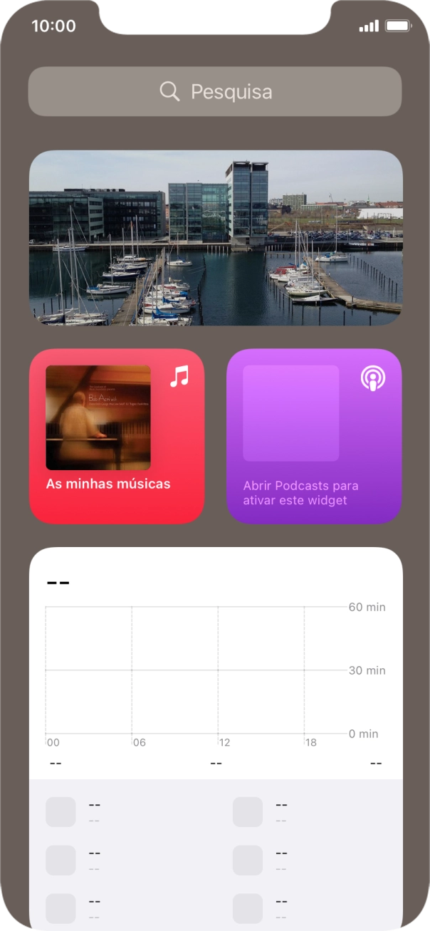 Deslize o dedo para cima no ecrã.