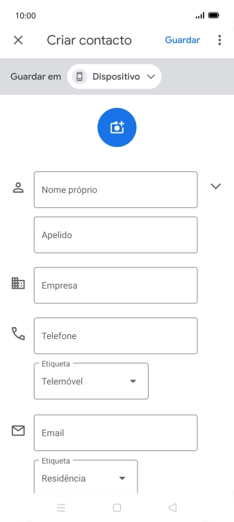 Prima a lista suspensa junto a 