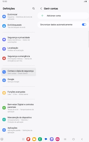 Prima Adicionar conta.