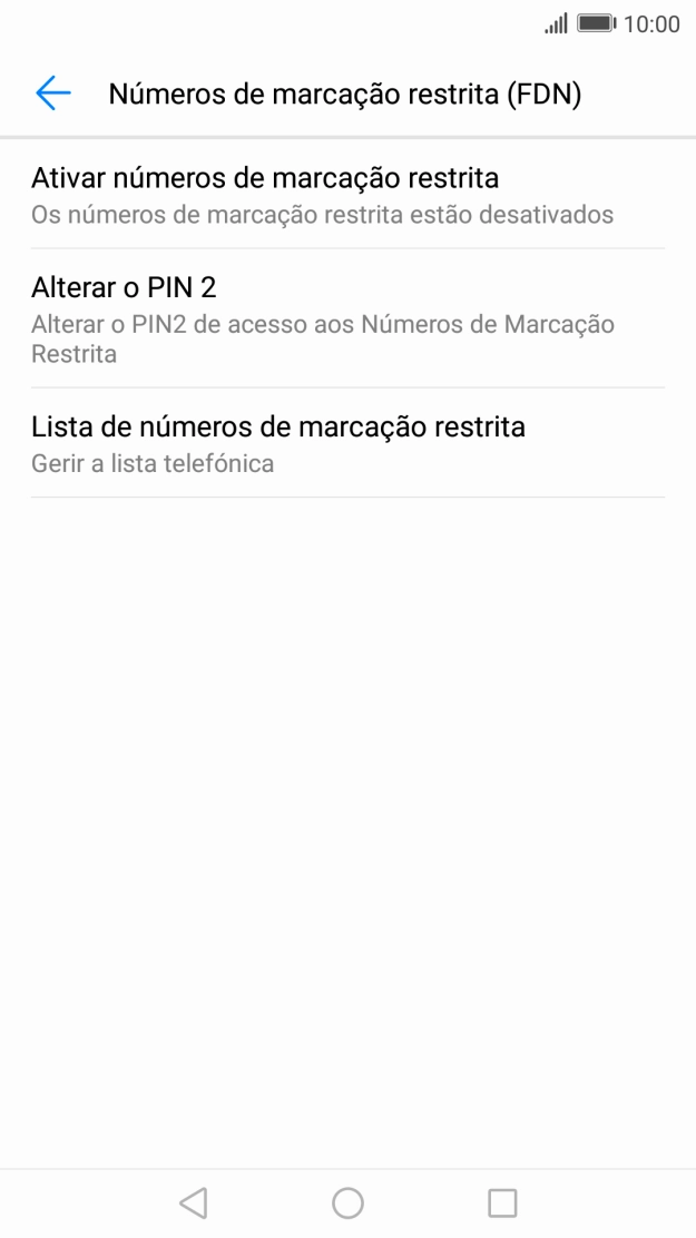 Prima Ativar números de marcação restrita .