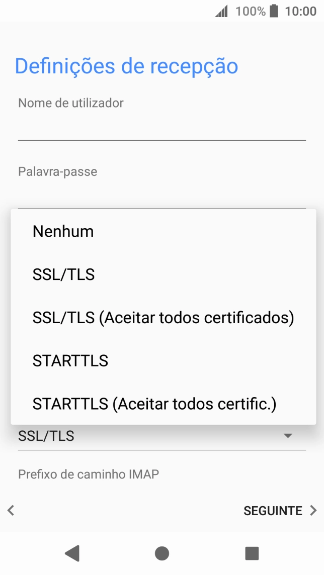 Prima Nenhum para desativar a função.