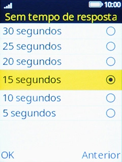 Escolha o atraso pretendido.