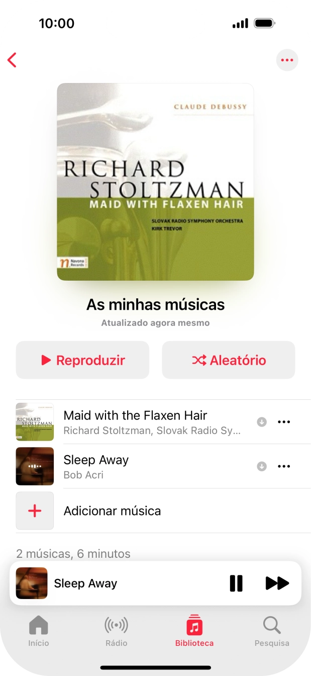 Prima o título da música.
