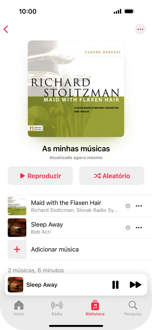 Prima o título da música.