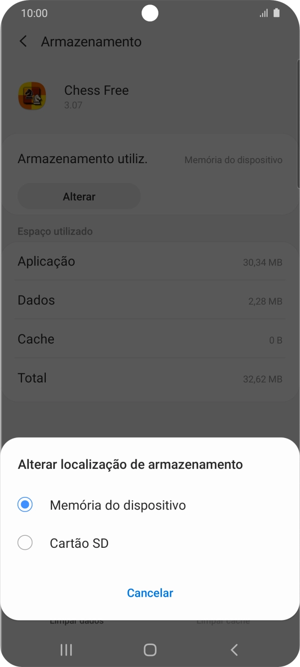Prima o nome do cartão de memória.