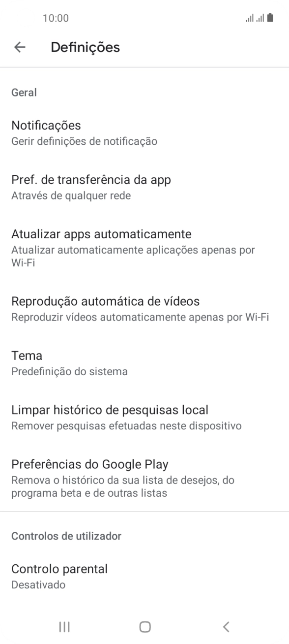 Prima Atualizar apps automaticamente.