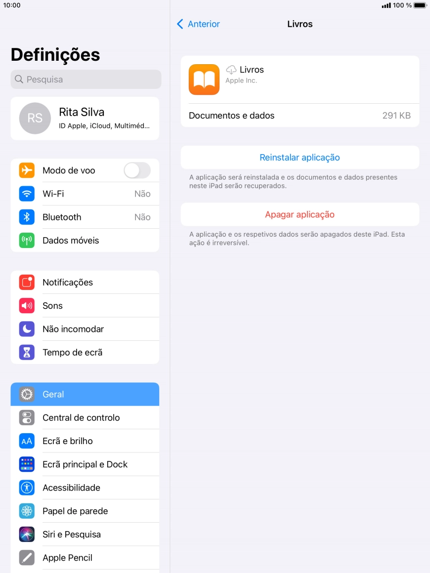Prima a tecla de início para terminar e voltar ao ecrã inicial.