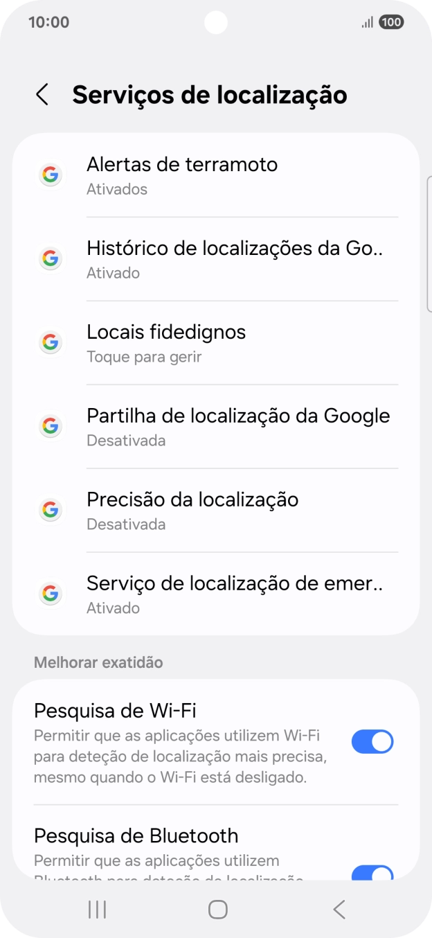 Prima Precisão da localização.