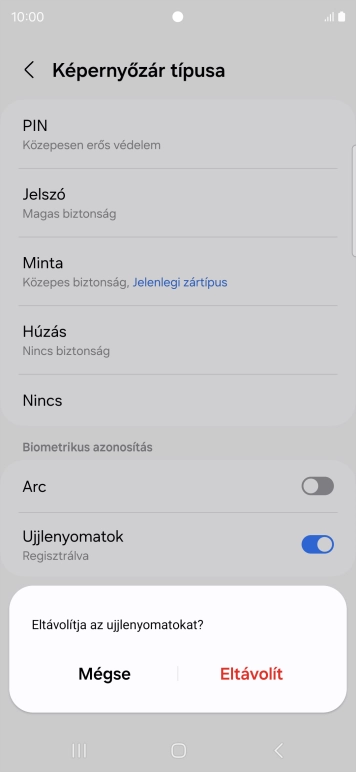 Válaszd az Eltávolít lehetőséget.